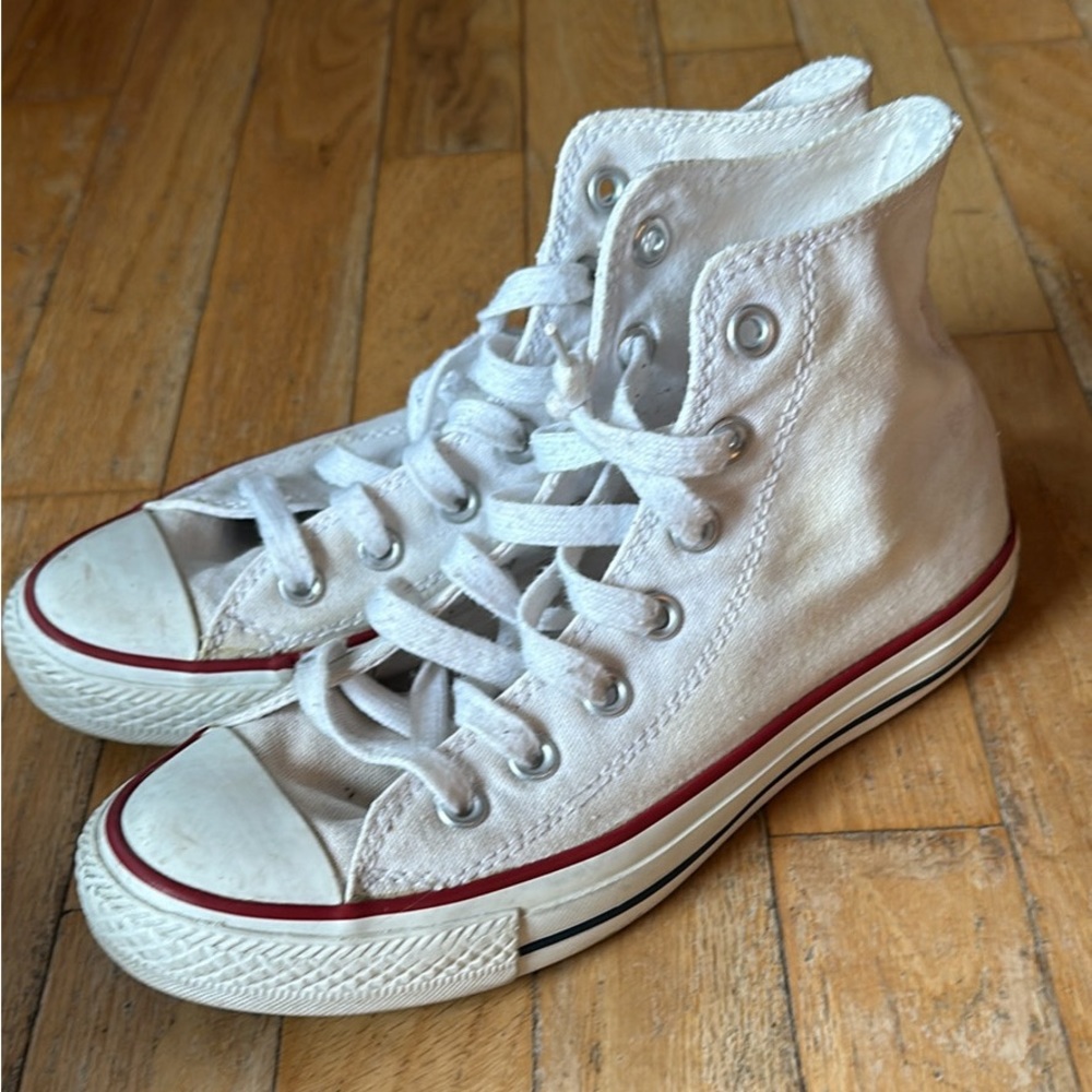 White converse high tops
